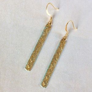 New gold plated handcrafted patina accent earrings